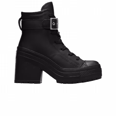 Converse Chuck 70 De Luxe Heel Leather High 'Buckle - Triple Black'