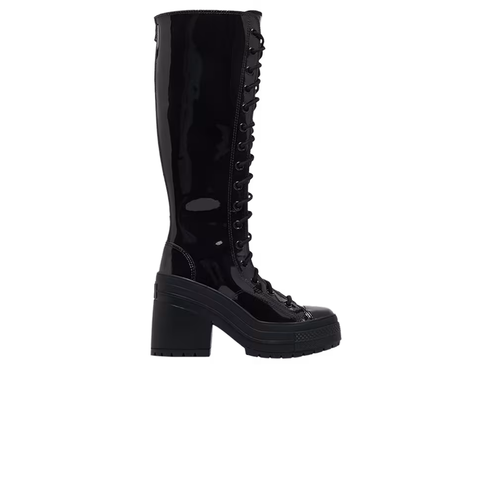 Converse Women's Chuck 70 De Luxe Heel XX Platform High Triple Black Patent