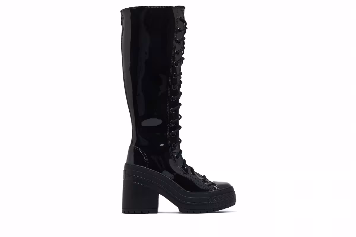 Converse Women's Chuck 70 De Luxe Heel XX Platform High Triple Black Patent, view 2