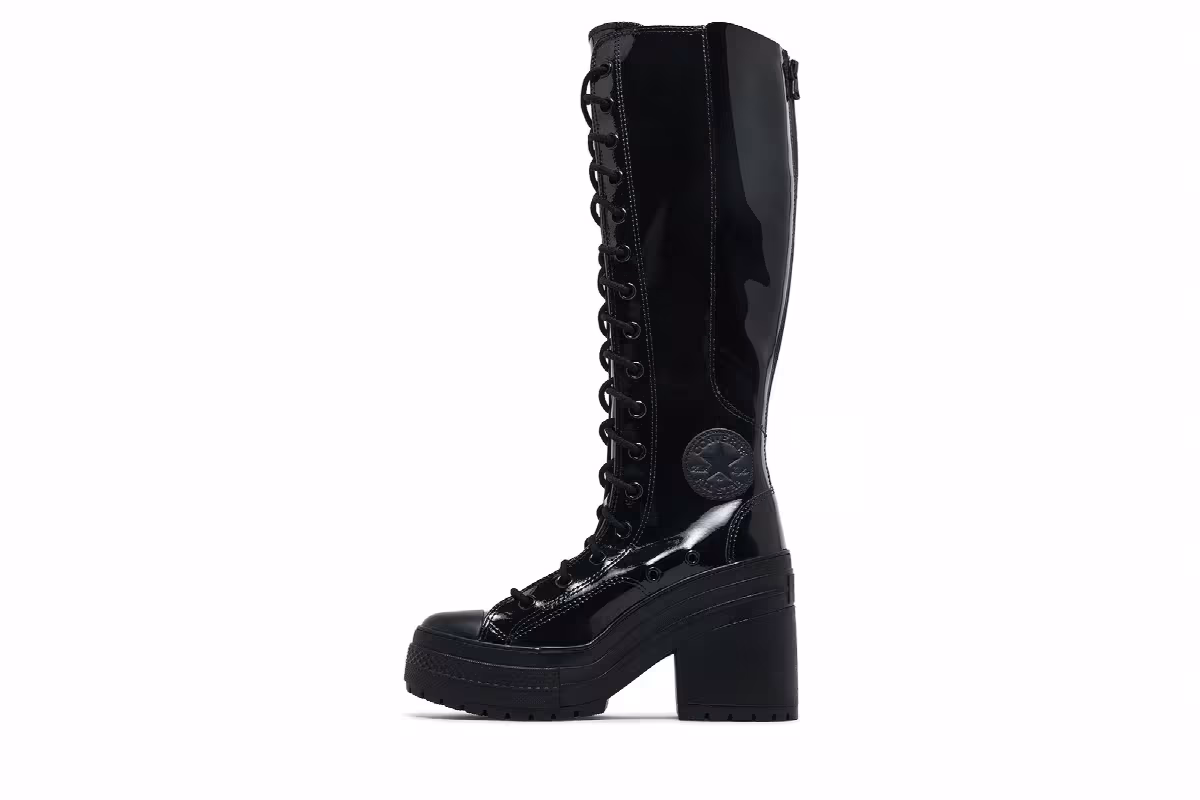 Converse Women's Chuck 70 De Luxe Heel XX Platform High Triple Black Patent, view 4
