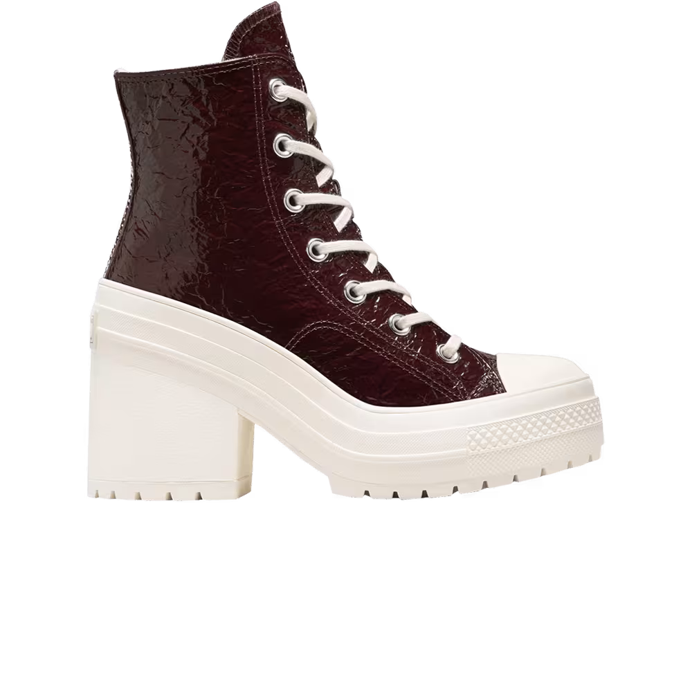 Converse Women's Chuck 70 De Luxe Heel High Crinkle Leather - Bloodstone
