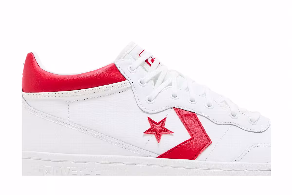 Converse Fastbreak Pro Leather Mid White Enamel Red, view 3