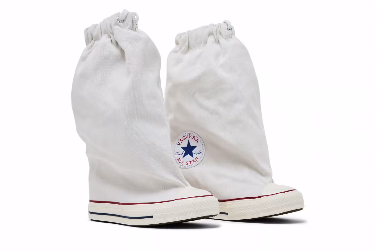 Vaquera x Converse Women's Chuck Taylor All Star XHi Slouch Wedge White, view 9