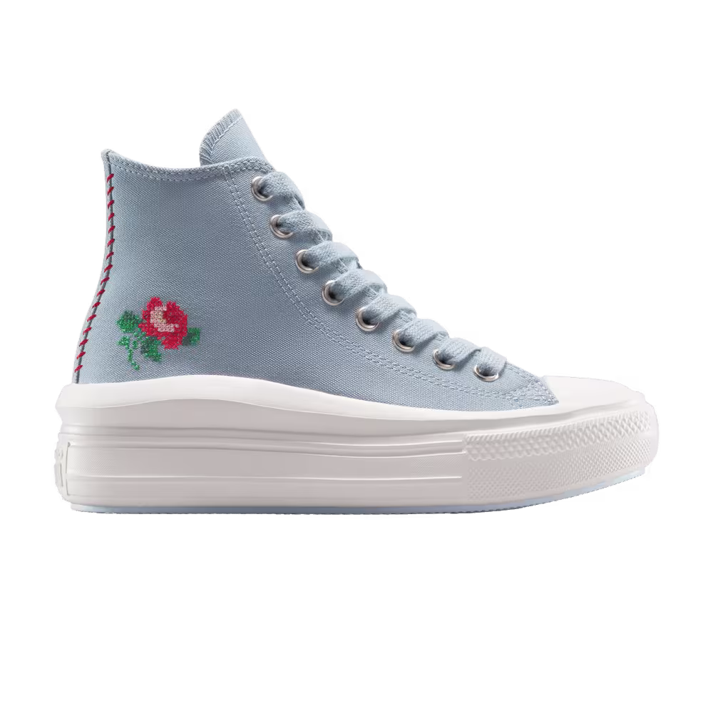 Converse Women's Chuck Taylor All Star Move Platform High Cross Stitch Roses