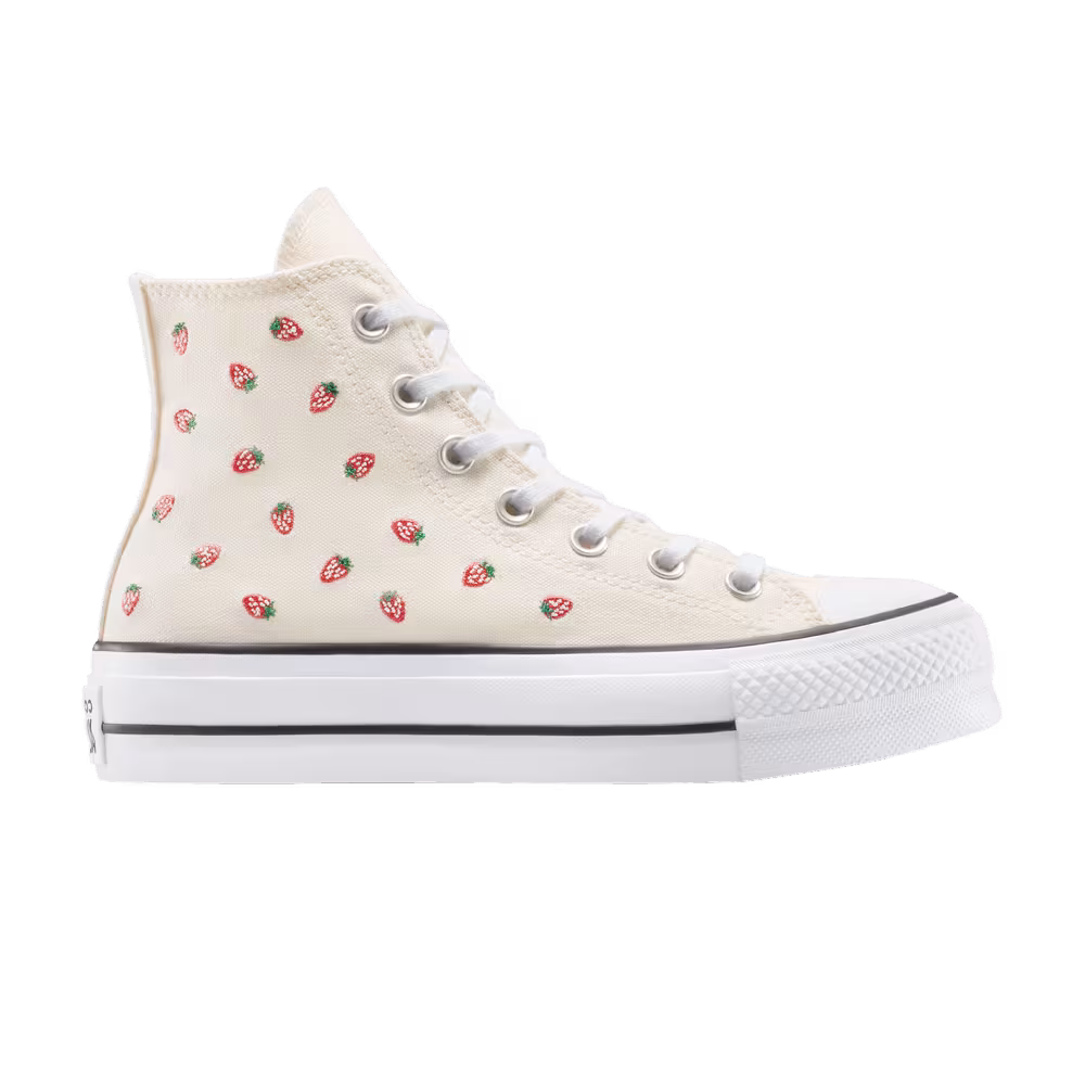 Converse Women's Chuck Taylor All Star Lift Platform High Embroidered Strawberries
