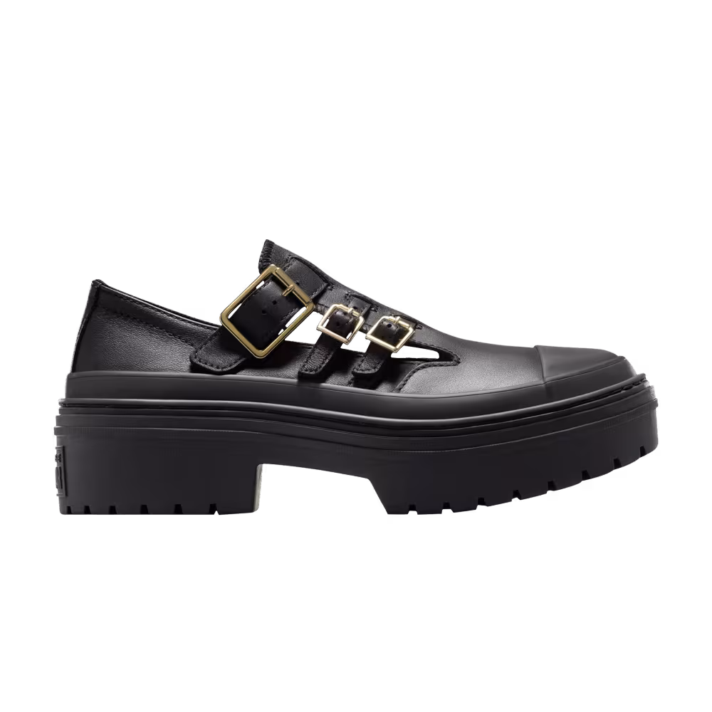 Converse Women's Chuck Taylor All Star Lugged Heel Mary Jane Platform Low Black Gold