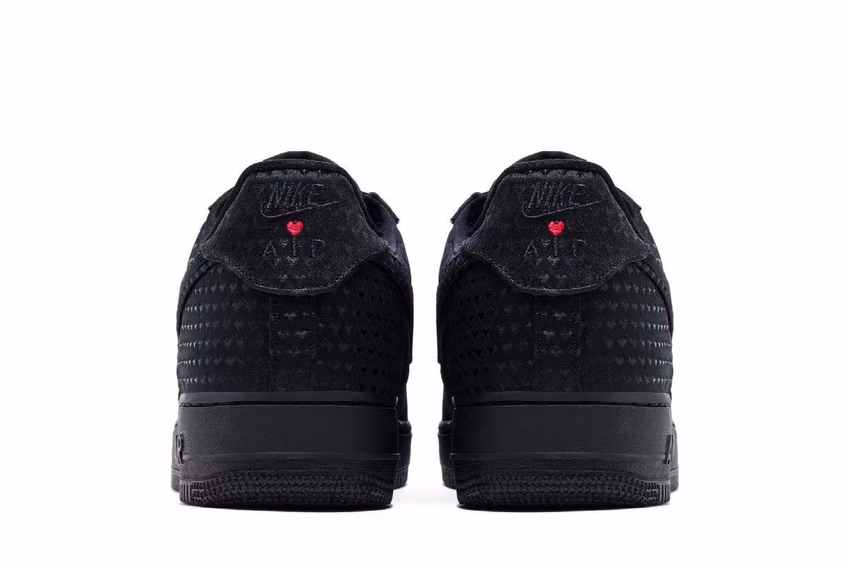 Nike Women's Air Force 1 Low Valentine's Day Triple Black 2026, view 7