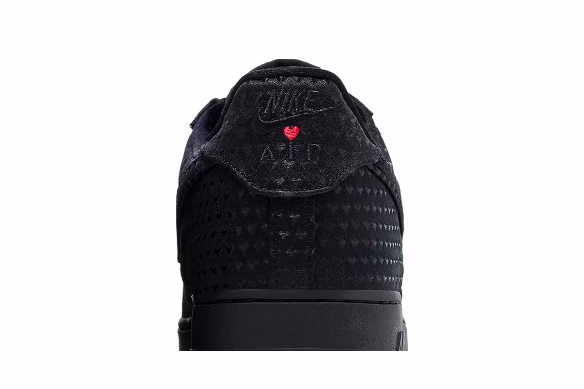 Nike Women's Air Force 1 Low Valentine's Day Triple Black 2026, view 8