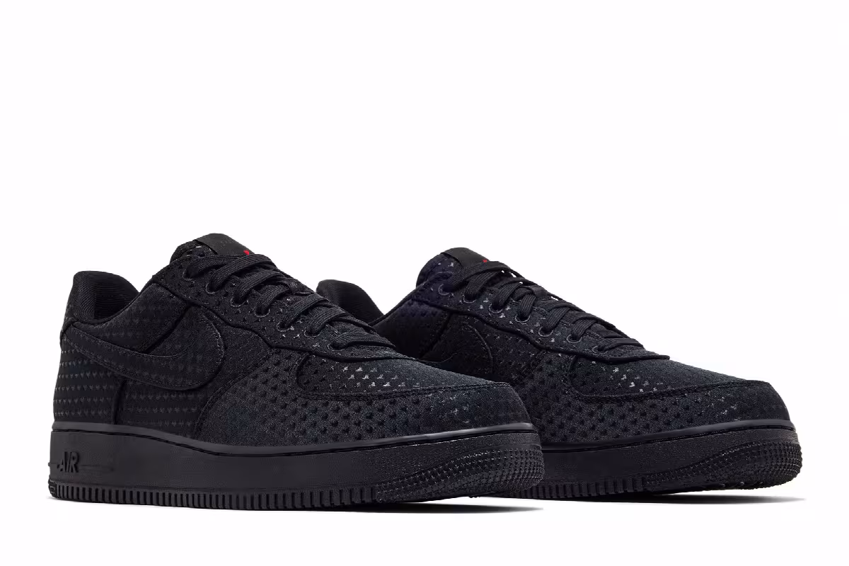 Nike Women's Air Force 1 Low Valentine's Day Triple Black 2026, view 9