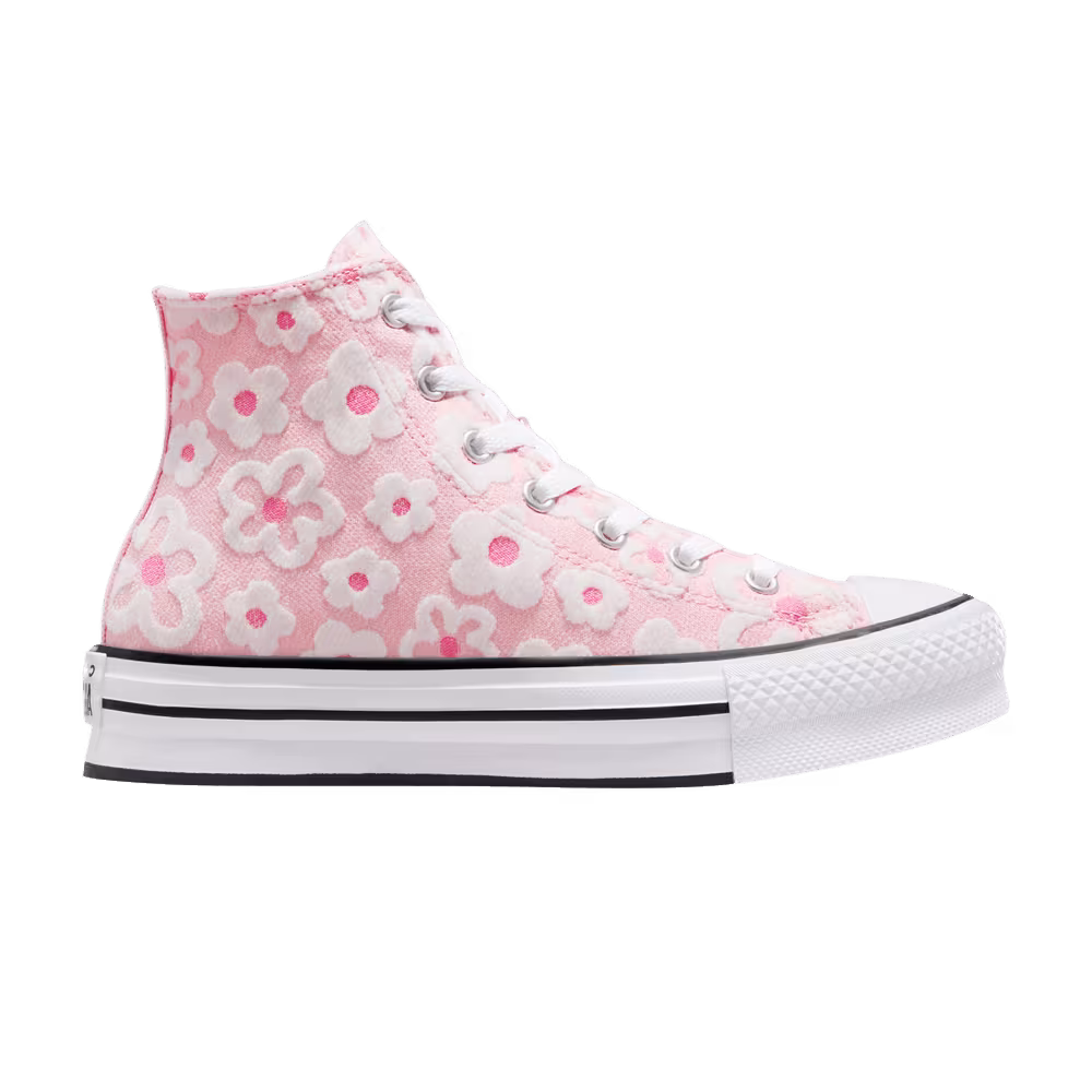 Converse Chuck Taylor All Star Lift Platform High GS Floral Embroidery - Donut Glaze