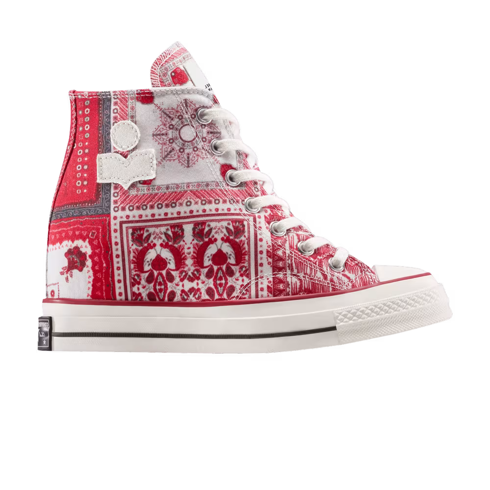 Isabel Marant x Converse Women's Chuck 70 Wedge Platform High Red Bandana Scarf