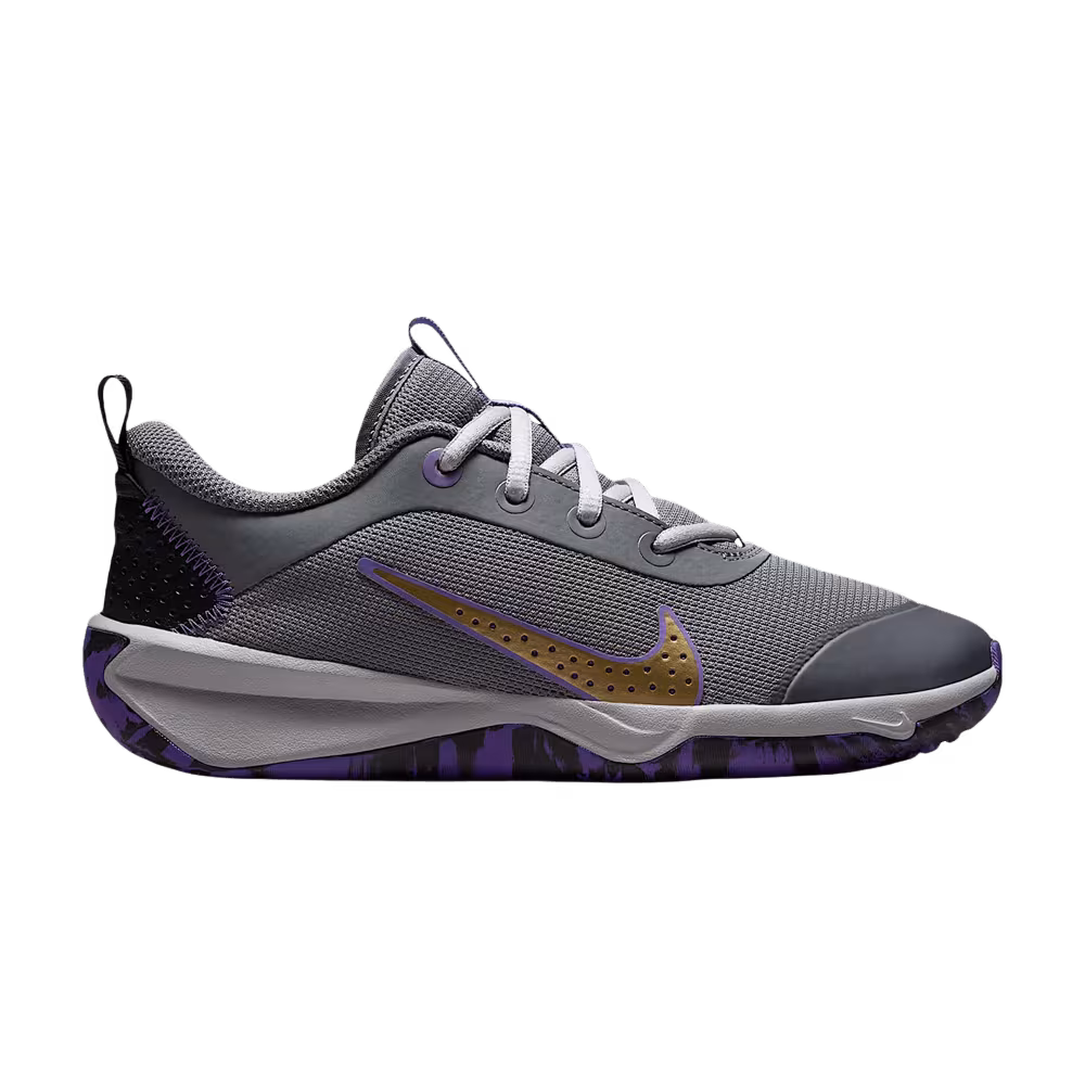 Nike Omni Multi-Court Indoor Court GS Smoke Grey Action Grape Light Smoke Grey Metallic Gold