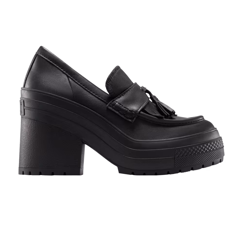Converse Women's Chuck 70 De Luxe Heel Loafer Platform Low Triple Black