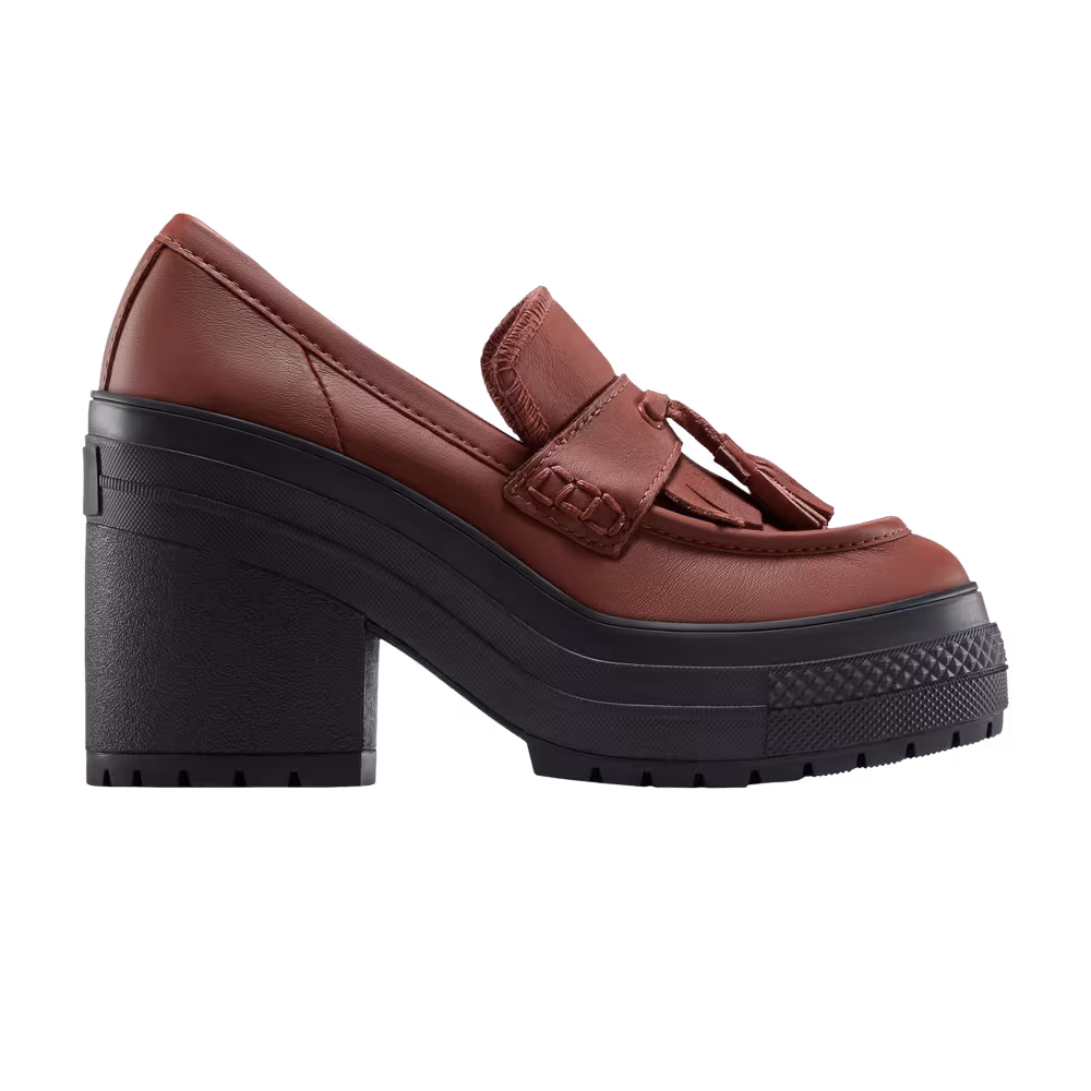 Converse Women's Chuck 70 De Luxe Heel Loafer Platform Low Dark Roast