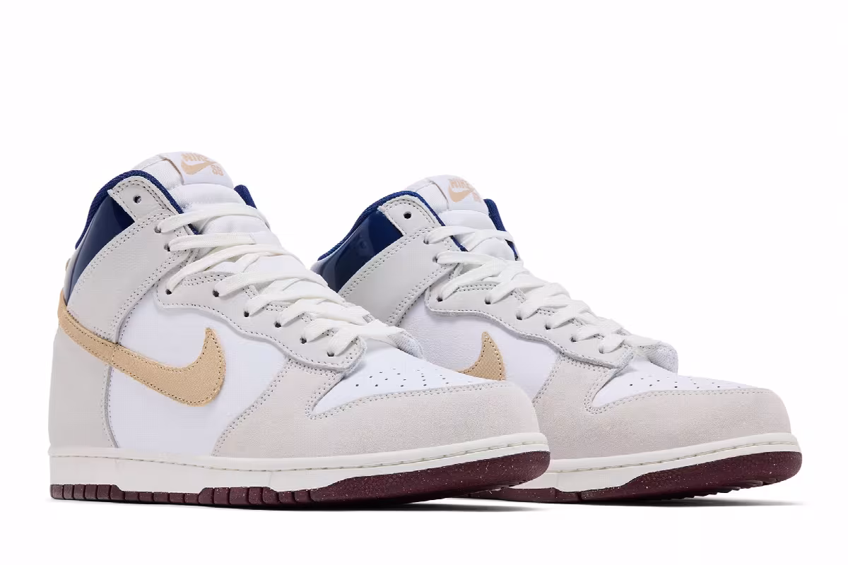 Beyond x Nike SB Dunk High White Ivory Sand Dune, view 9