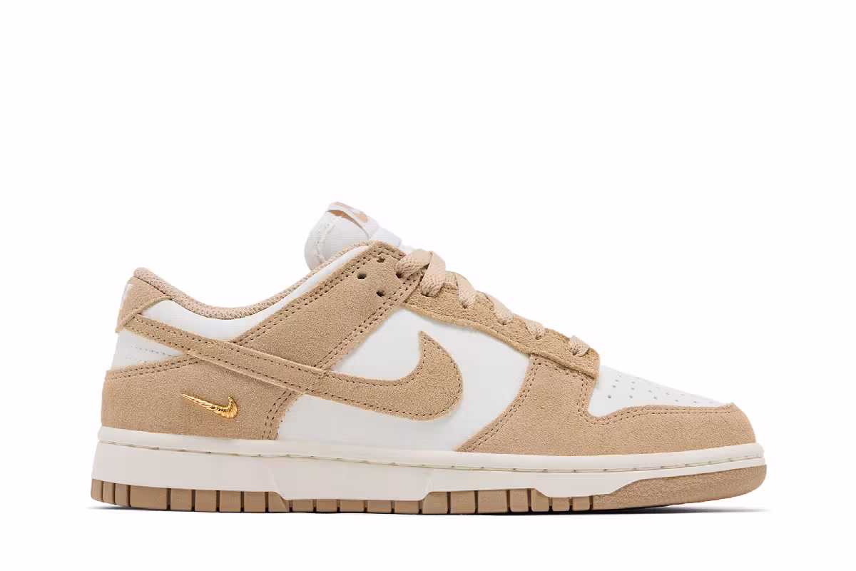 Nike Women's Dunk Low Sail White Metallic Gold, view 2