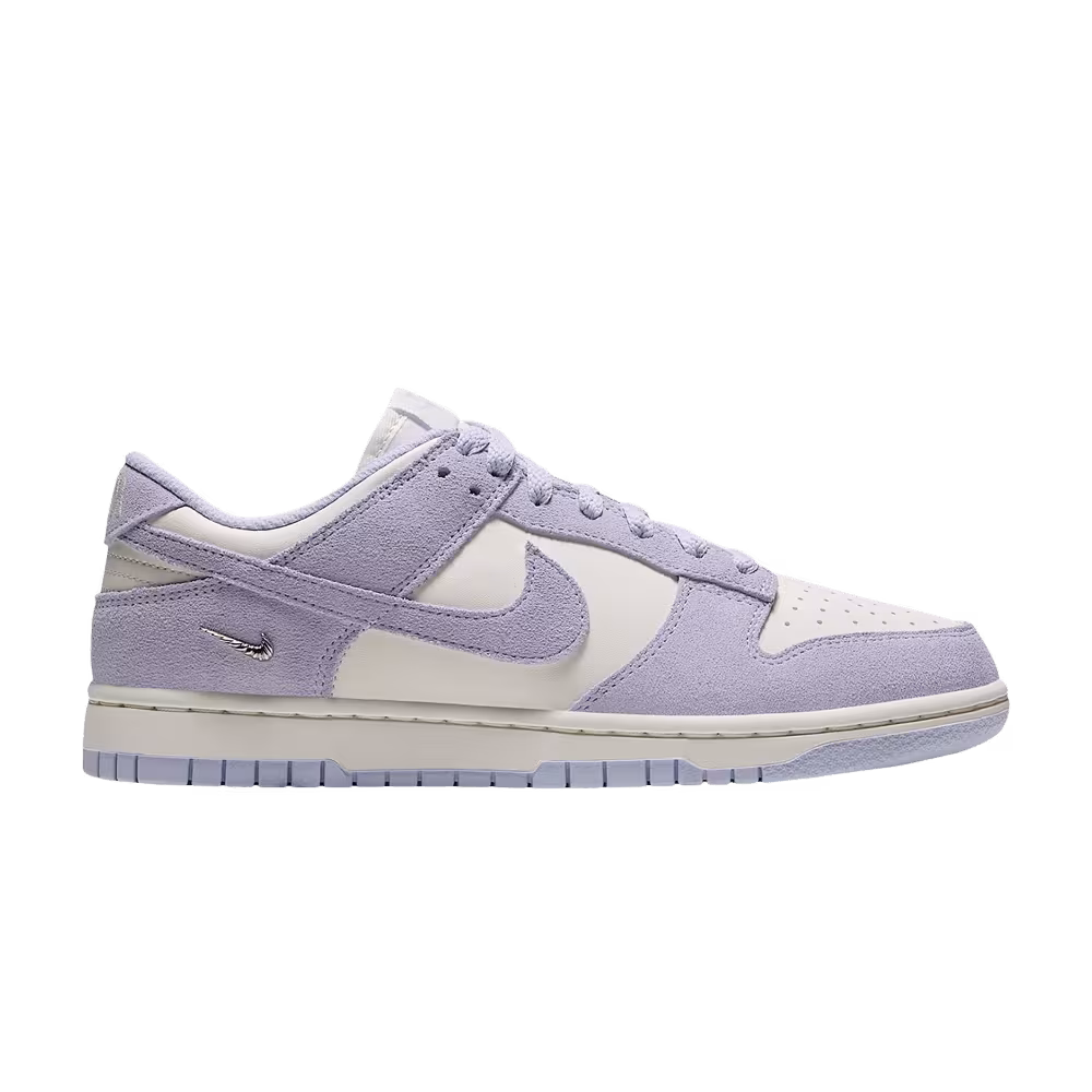 Nike Women's Dunk Low Suede Palest Purple Sail Metallic Silver Palest Purple