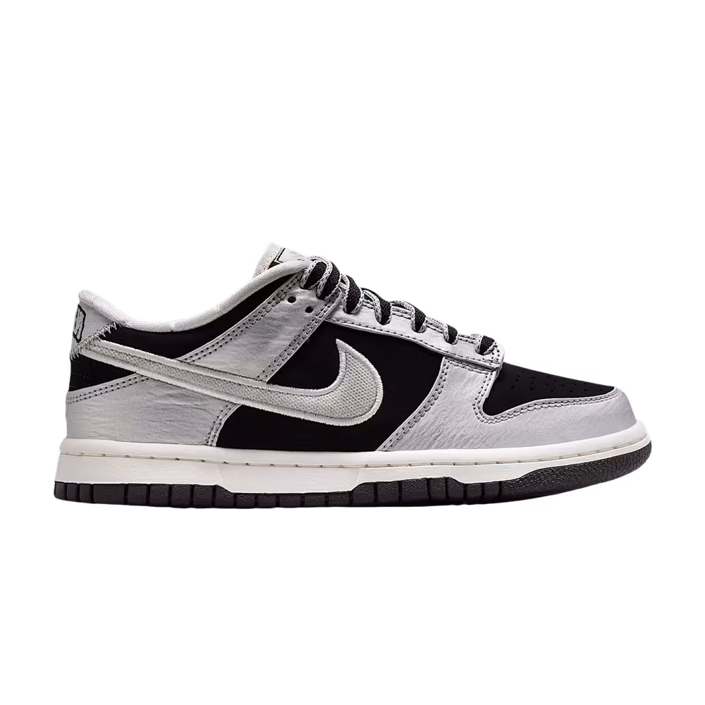 Nike Dunk Low LV8 GS Metallic Silver Black Sail