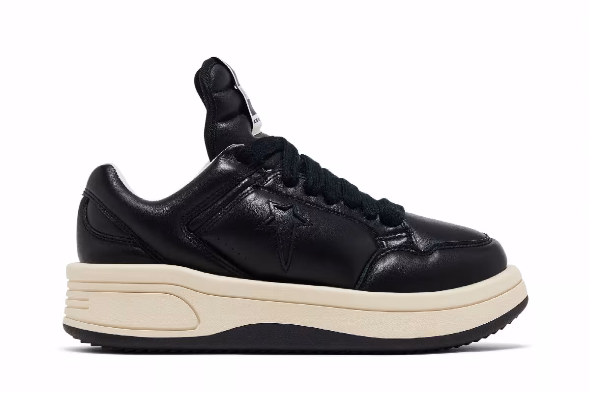 Rick Owens x Converse DRKSHDW TURBOWPN Low Black Cloud Cream, view 2