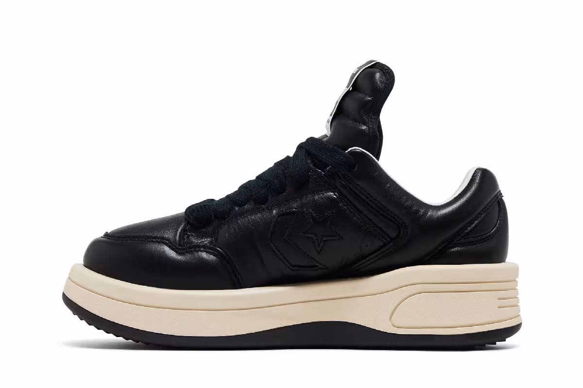 Rick Owens x Converse DRKSHDW TURBOWPN Low Black Cloud Cream, view 4