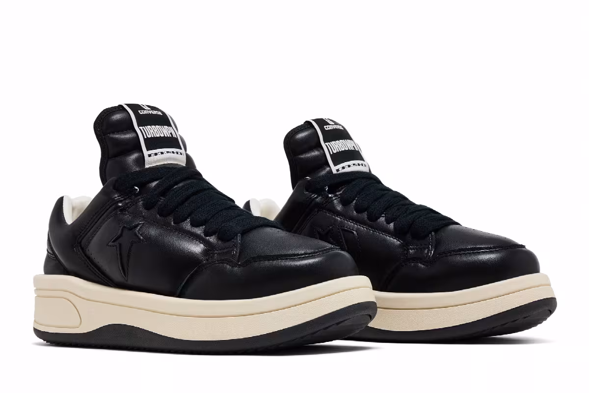 Rick Owens x Converse DRKSHDW TURBOWPN Low Black Cloud Cream, view 9