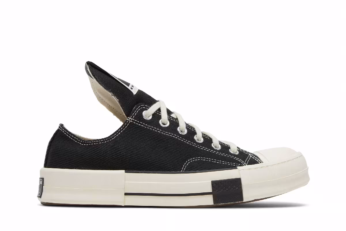 Rick Owens x Converse DRKSHDW DRKSTAR Chuck 70 Low Black, view 2