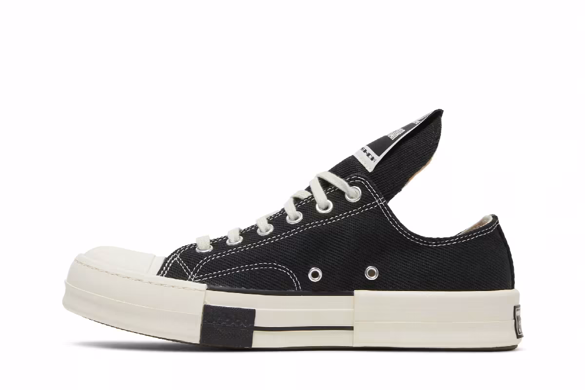 Rick Owens x Converse DRKSHDW DRKSTAR Chuck 70 Low Black, view 4