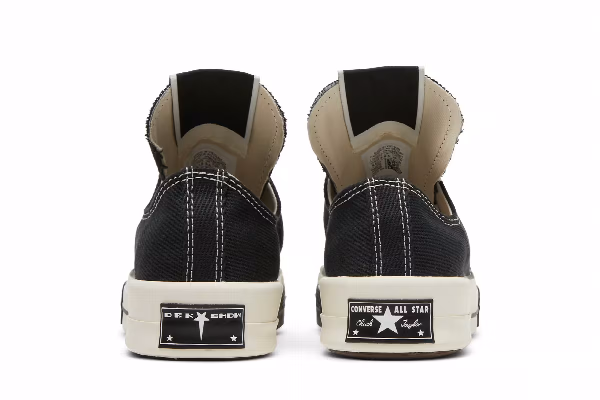 Rick Owens x Converse DRKSHDW DRKSTAR Chuck 70 Low Black, view 7
