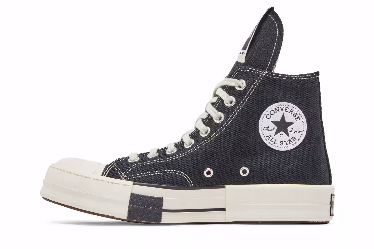Rick Owens x Converse DRKSHDW DRKSTAR Chuck 70 High Black, view 4