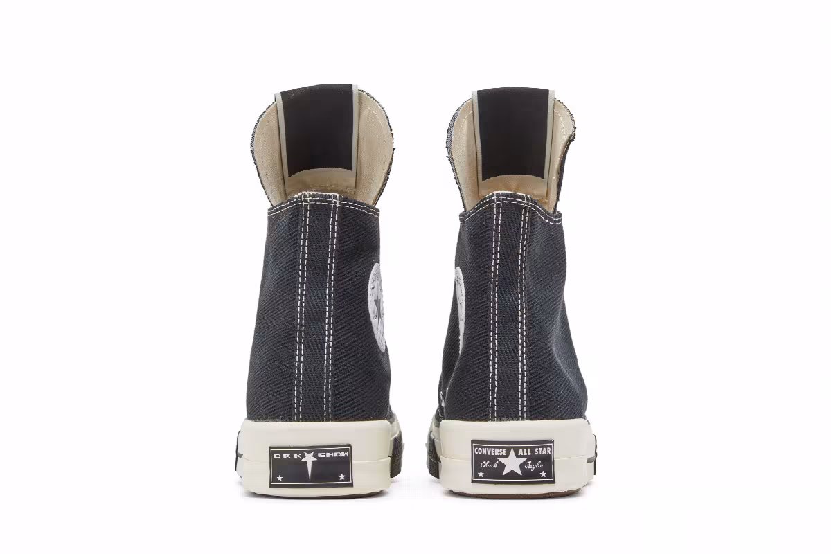Rick Owens x Converse DRKSHDW DRKSTAR Chuck 70 High Black, view 7