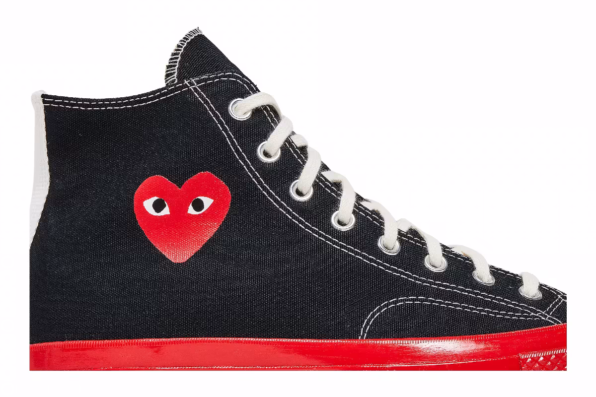 Comme des Garçons Play x Converse Chuck 70 High Black Red, view 3