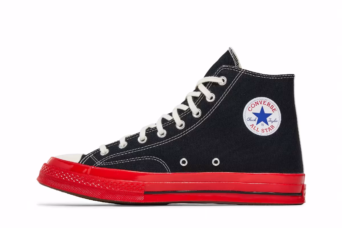 Comme des Garçons Play x Converse Chuck 70 High Black Red, view 4