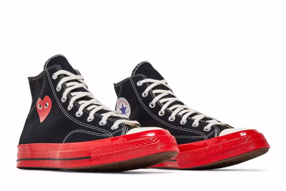 Comme des Garçons Play x Converse Chuck 70 High Black Red, view 9