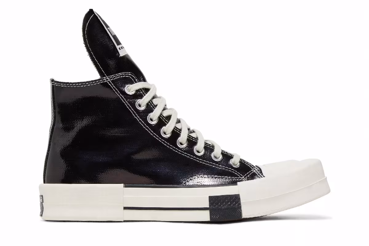 Rick Owens x Converse TURBODRK Chuck 70 High Black Lacquer, view 2