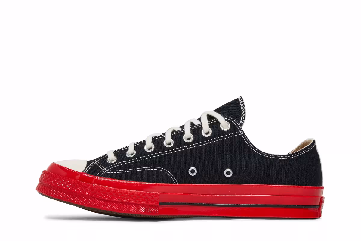 Comme des Garçons Play x Converse Chuck 70 Low Black Red, view 4