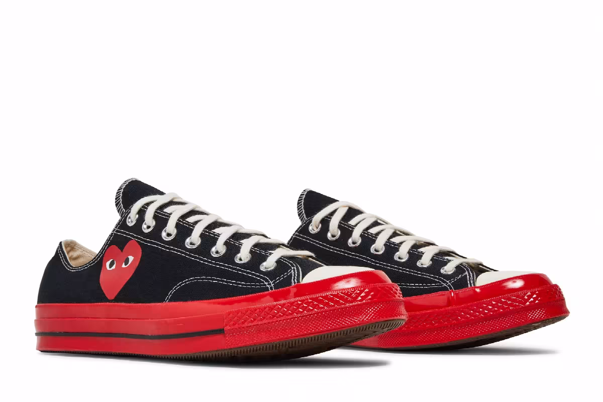 Comme des Garçons Play x Converse Chuck 70 Low Black Red, view 9