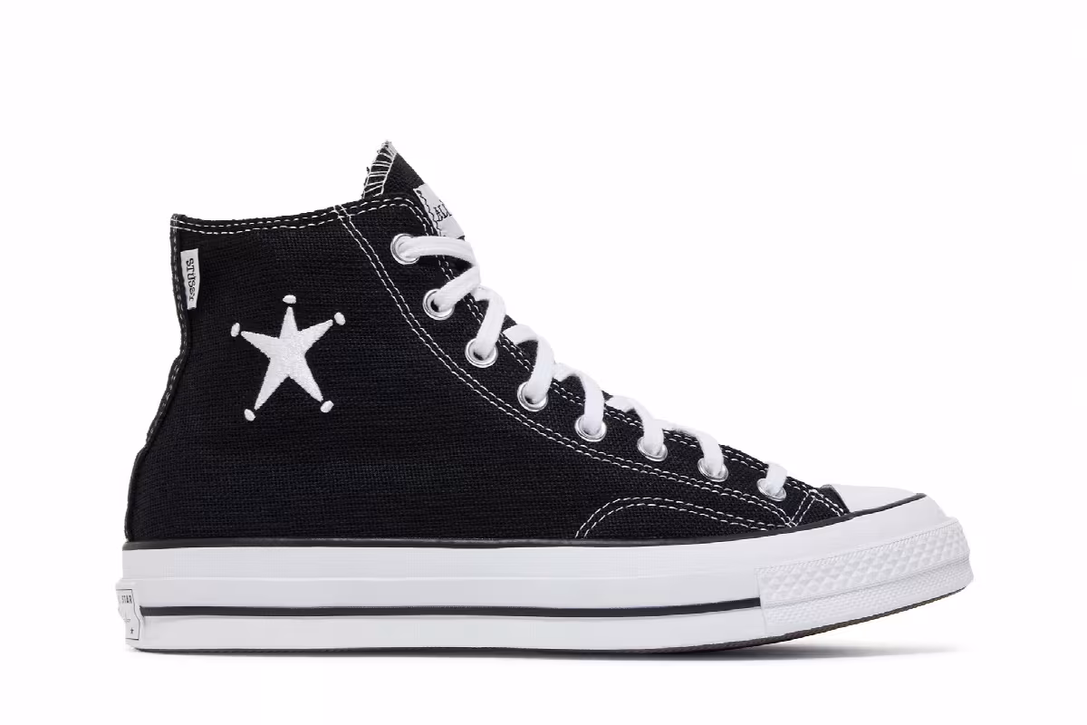 Stussy x Converse Chuck 70 High Black, view 2
