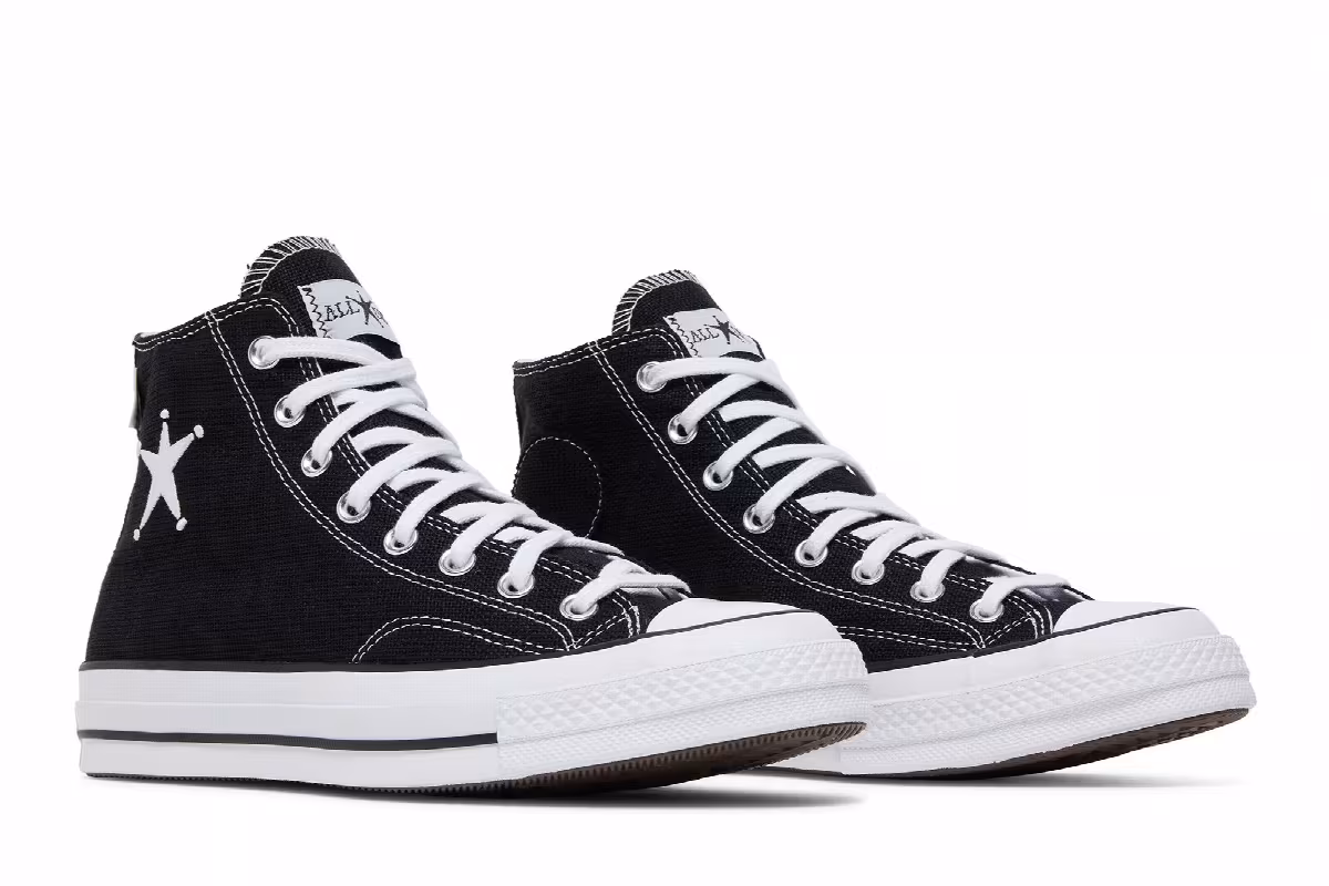 Stussy x Converse Chuck 70 High Black, view 9