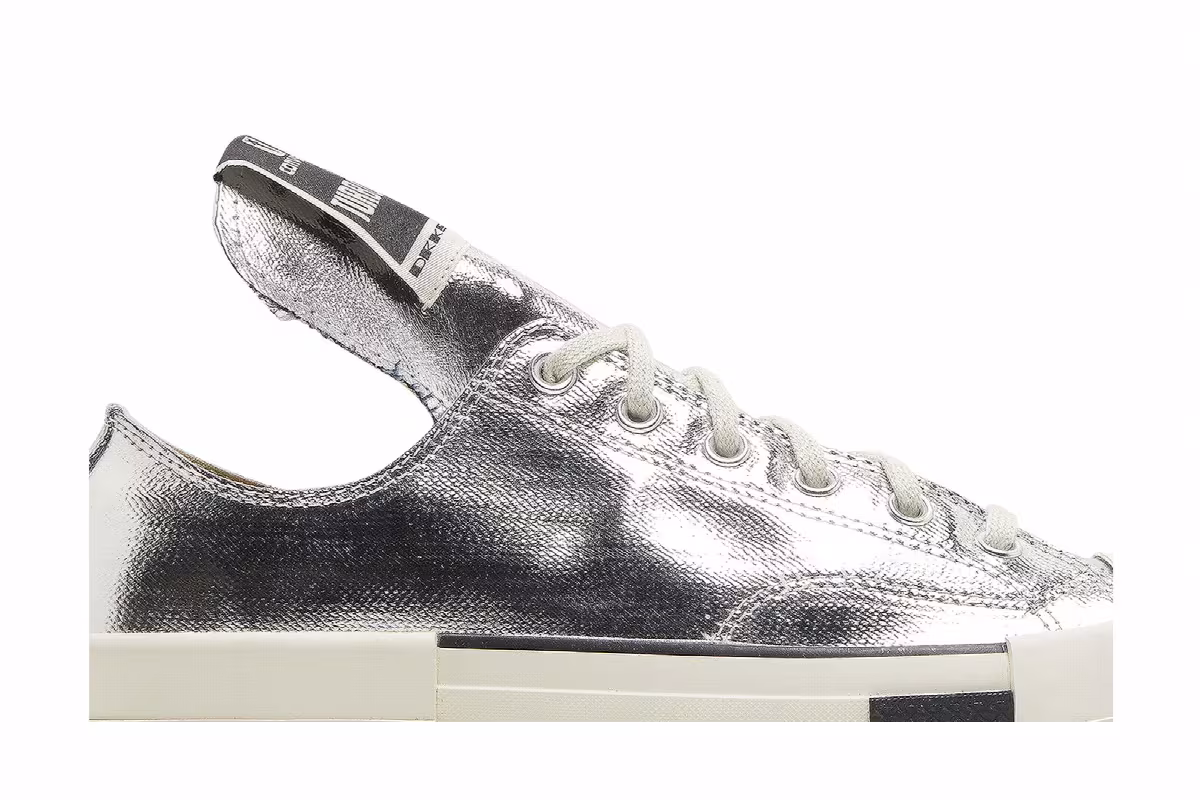 Rick Owens x Converse TURBODRK Chuck 70 Low Silver Lacquer, view 3