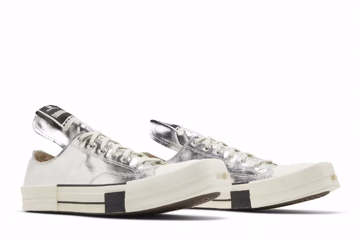 Rick Owens x Converse TURBODRK Chuck 70 Low Silver Lacquer, view 9