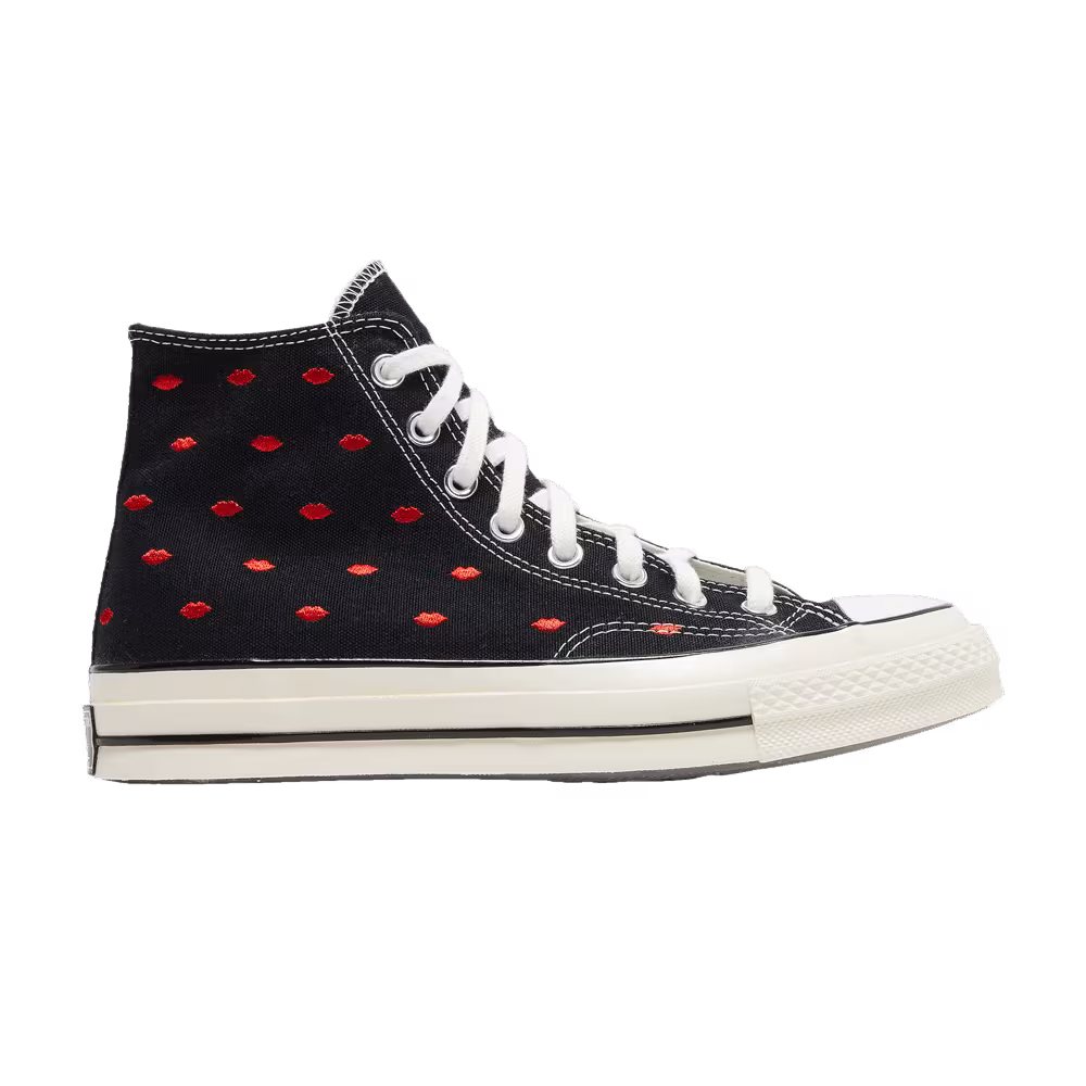 Converse Chuck 70 Embroidered Lips High Love Me - Black