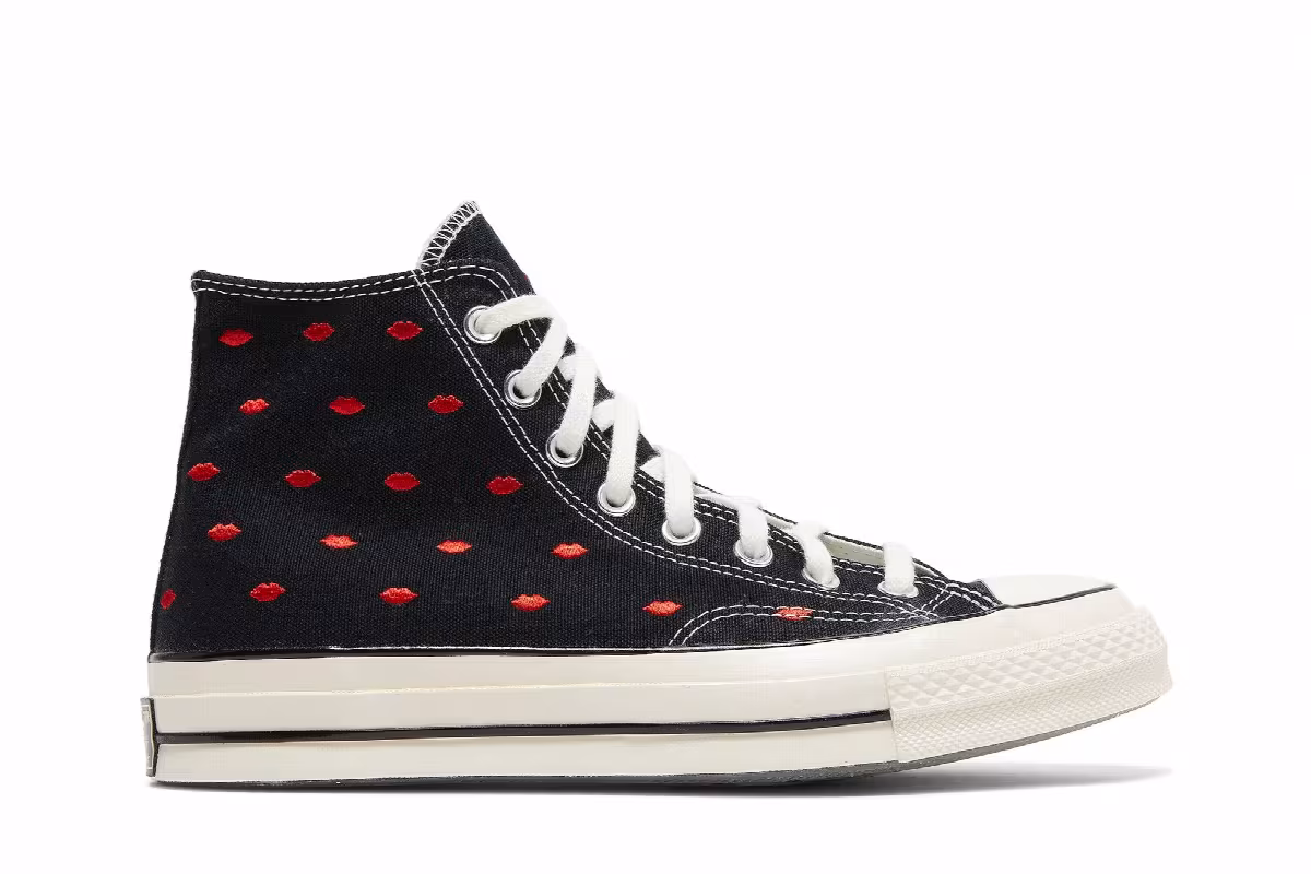 Converse Chuck 70 Embroidered Lips High Love Me - Black, view 2
