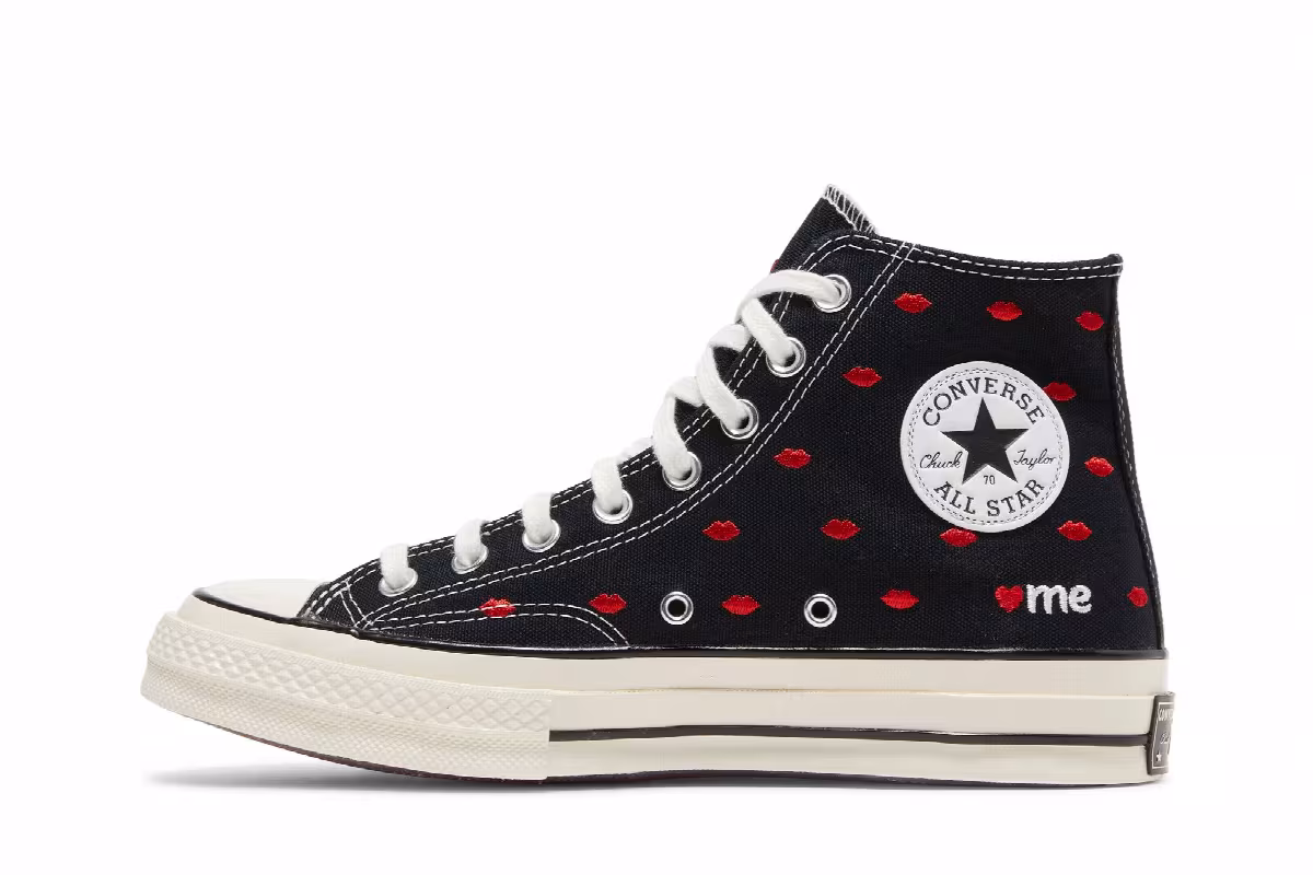 Converse Chuck 70 Embroidered Lips High Love Me - Black, view 4