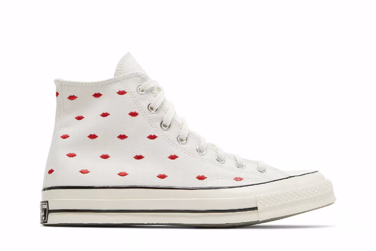Converse Chuck 70 Embroidered Lips High Love Me - Vintage White, view 2