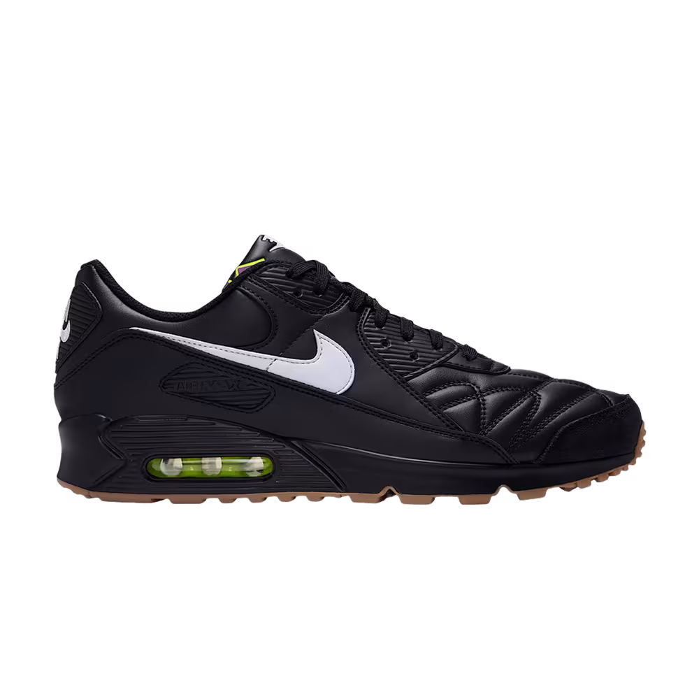 Nike Air Max 90 Premium Black Gum Medium Brown Volt White