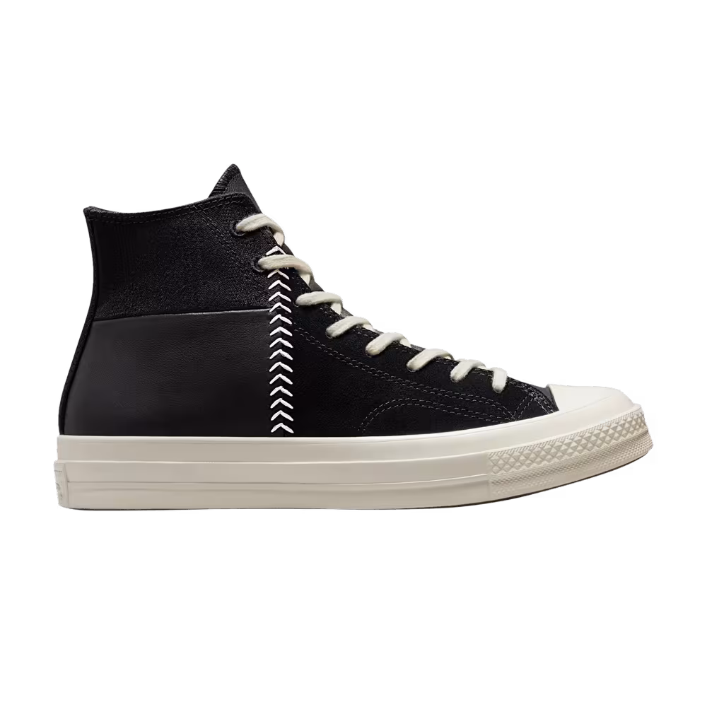 Converse Chuck 70 Crafted Leather High Black Egret