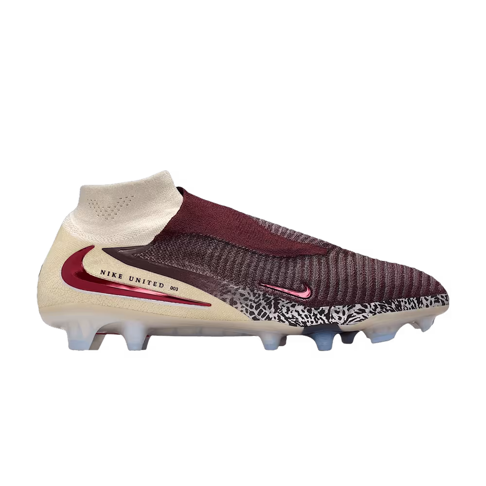 Nike United Phantom 6 High Elite FG Burgundy Crush Fossil University Red