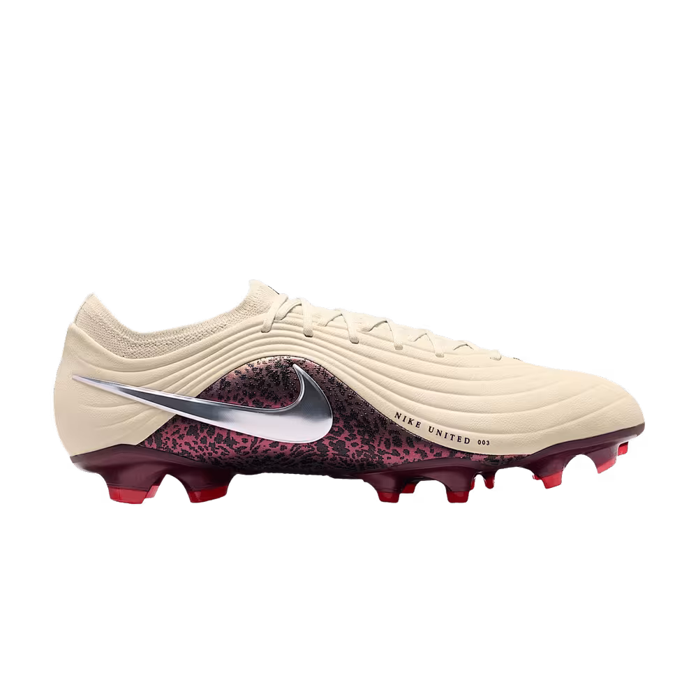 Nike United Tiempo Maestro Elite FG Low Fossil Burgundy Crush Metallic Silver