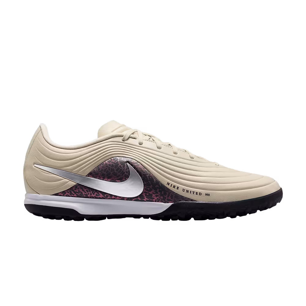 Nike United Tiempo Maestro Academy TF Low Fossil Burgundy Crush Metallic Silver