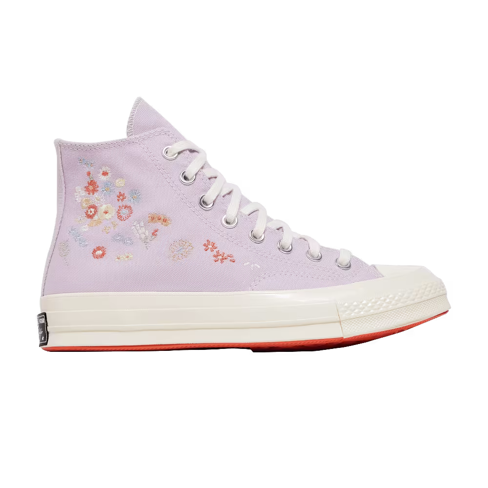 Converse Women's Chuck 70 High Embroidered Floral Print - Pale Amethyst
